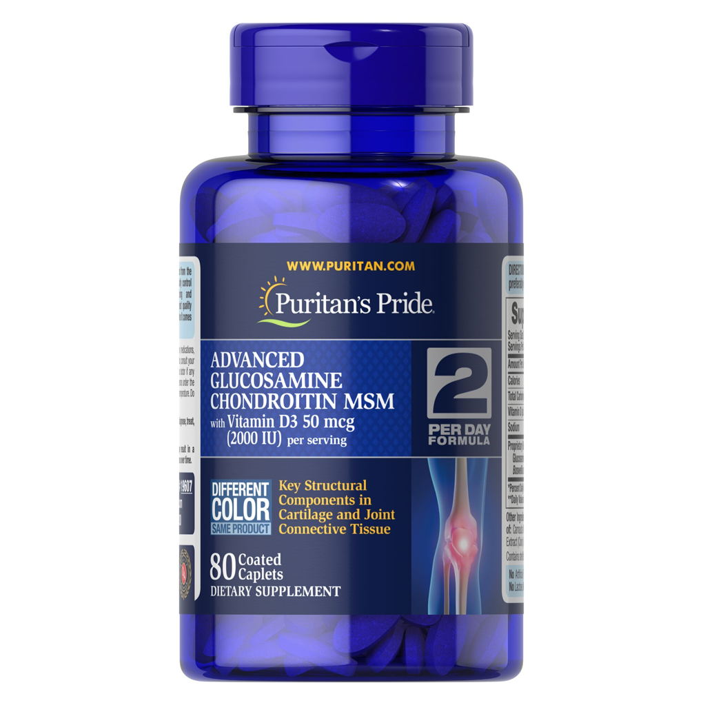 Puritan's Pride Triple Strength Glucosamine Chondroitin with Vitamin D3 / 80 Caplets
