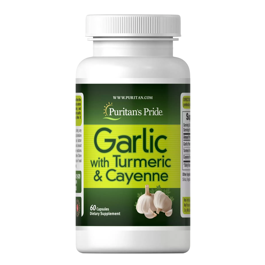 Puritan's Pride Garlic with Turmeric & Cayenne 600 mg / 60 Capsules