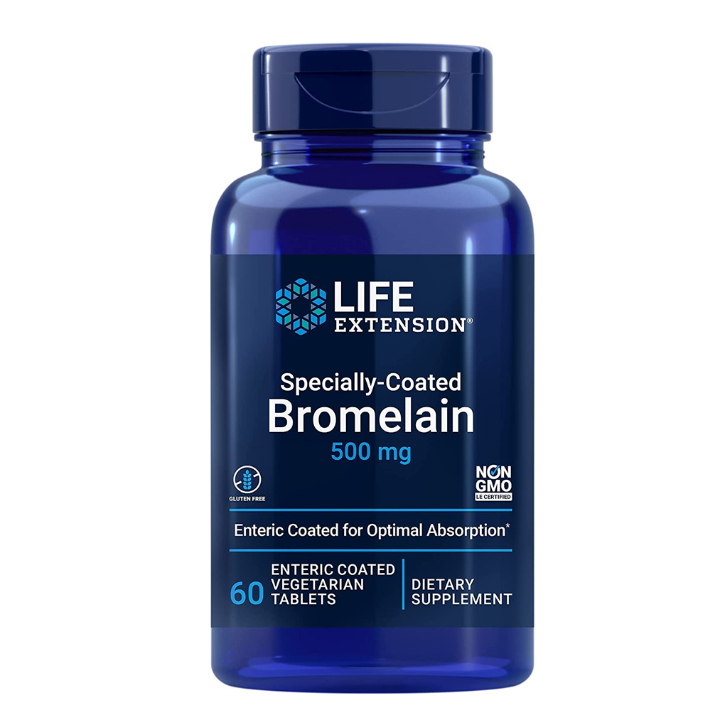 Life Extension  Specially-Coated Bromelain 500 mg / 60 Enteric-Coated Vegetarian Tablet
