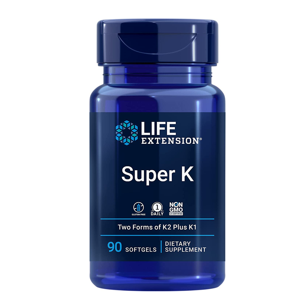 Life Extension  Super K (Phytonadione , Menaquinone-4 ,Trans Menaquinone-7) / 90 Softgels