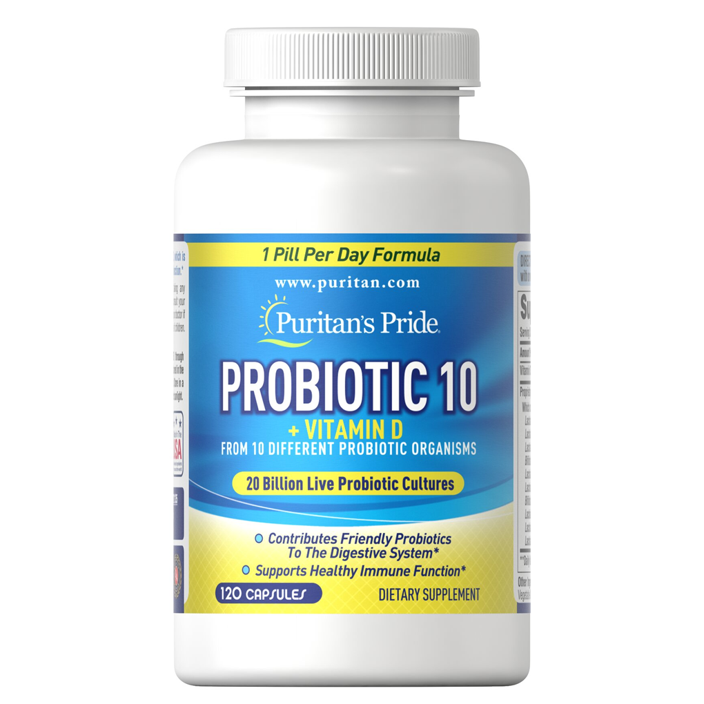 Puritan's Pride Probiotic 10 with Vitamin D 20 billion / 120 Capsules
