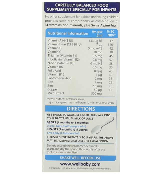 Vitabiotics Wellbaby Multi-vitamin Liquid 150ml. Vitabiotics Wellbaby Multi-vitamin Liquid 150ml.