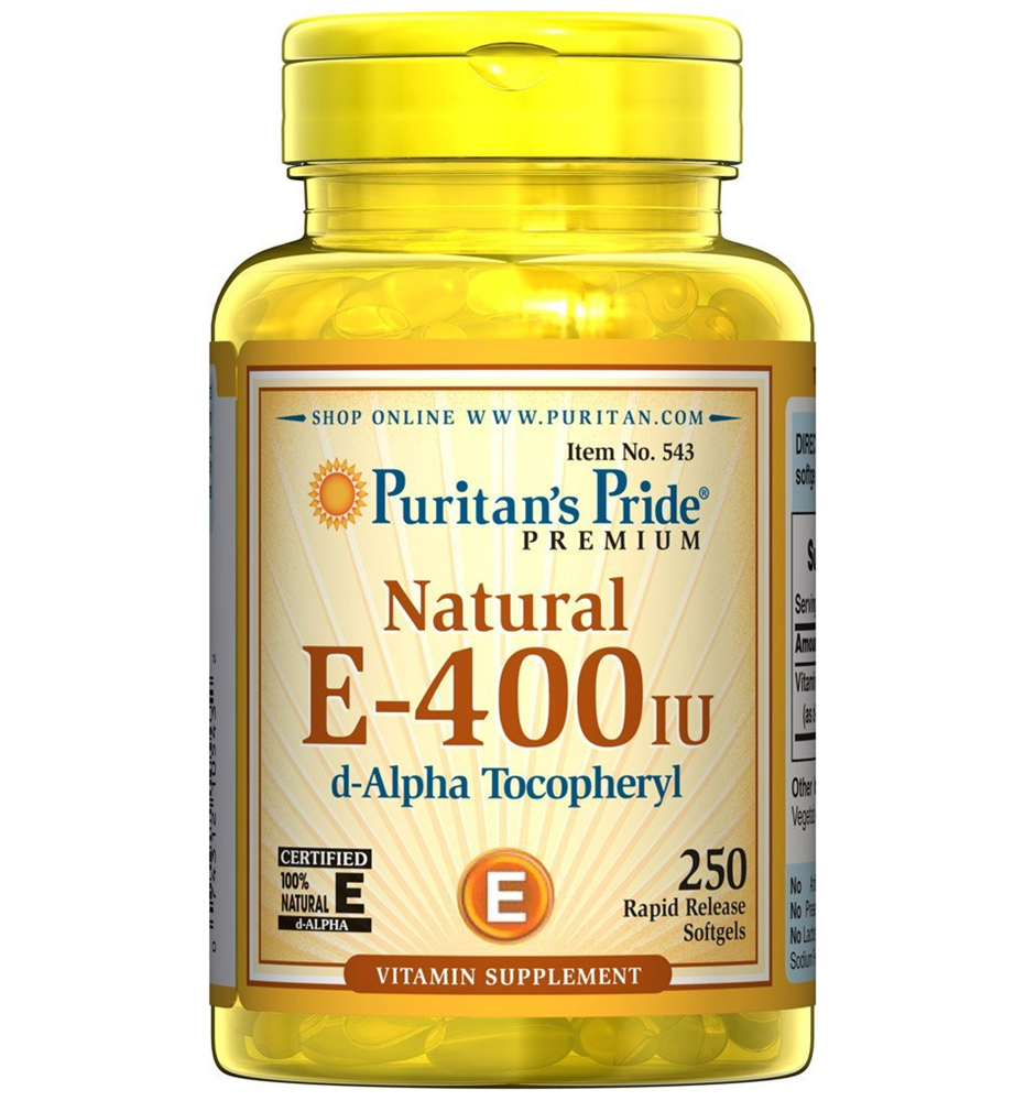 Puritan’s Pride Vitamin E-400 iu 100% Natural / 250 Softgels Puritan’s Pride Vitamin E-400 iu 100% Natural / 250 Softgels