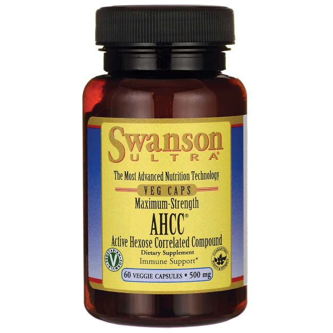  Swanson Ultra Maximum-Strength AHCC Active Hexose Correlated Compound 500 mg / 60 Veg Caps