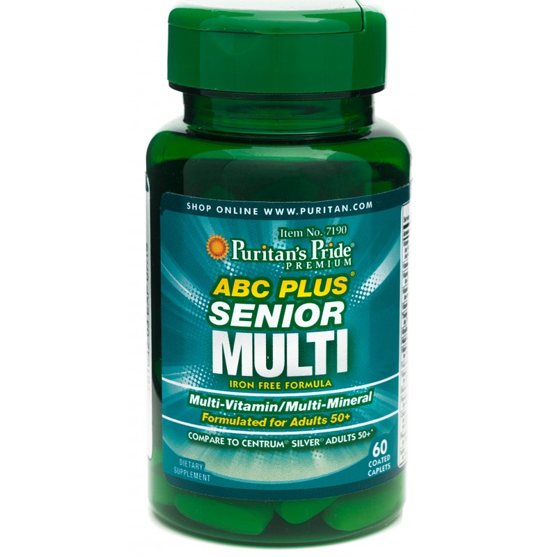 Puritan's Pride ABC Plus® Senior Multivitamin Multi-Mineral Formula / 60 Caplets Puritan's Pride ABC Plus® Senior Multivitamin Multi-Mineral Formula / 60 Caplets