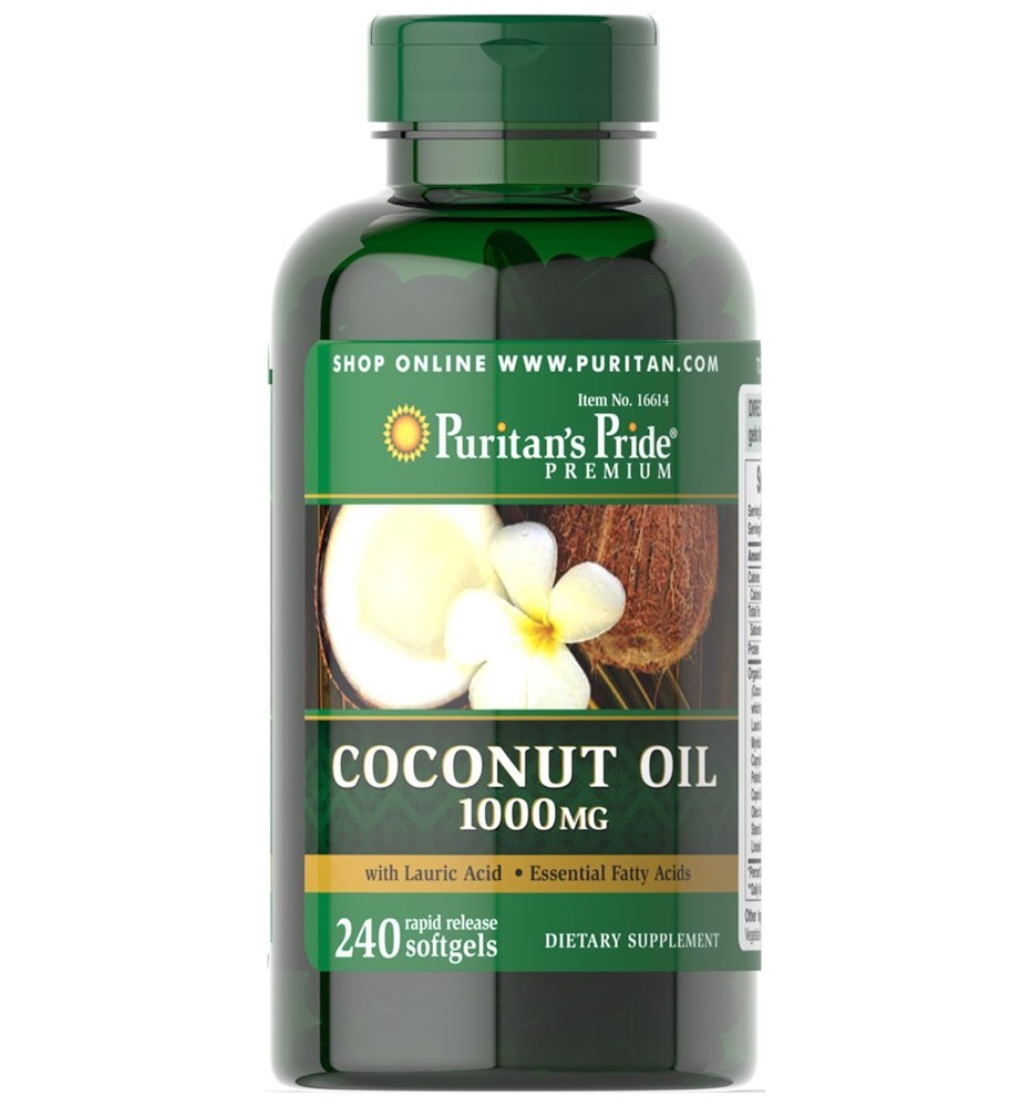Puritan’s Pride Coconut Oil 1000 mg / 240 Softgels Puritan’s Pride Coconut Oil 1000 mg / 240 Softgels