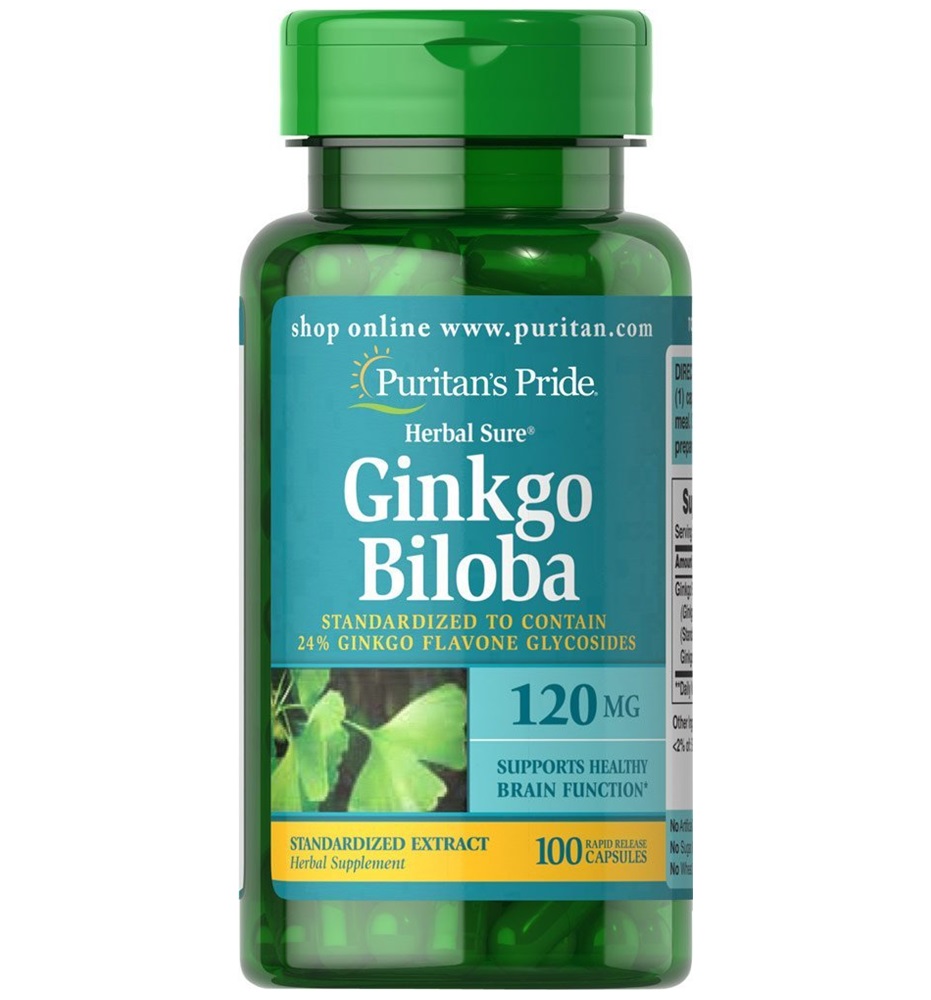 Puritan's Pride Ginkgo Biloba Standardized Extract 120 mg / 100 Capsules