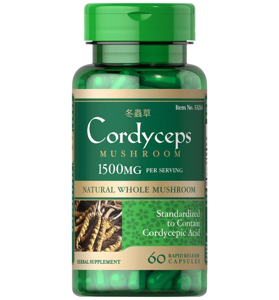 Puritan's Pride Cordyceps Mushroom 750 mg / 60 Capsules Puritan's Pride Cordyceps Mushroom 750 mg / 60 Capsules