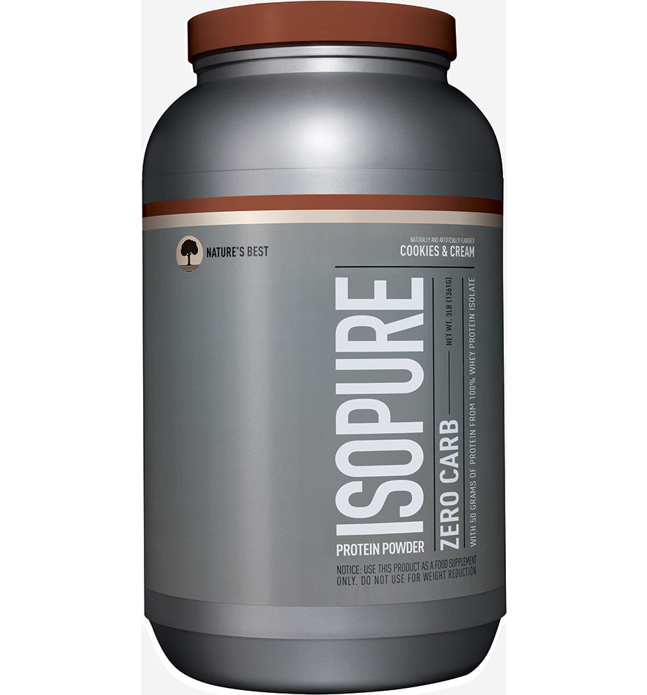 Nature's Best Isopure Zero Carb Whey Protein Isolate Cookies & Cream / 3 lbs Powder (1361 g.) Nature's Best Isopure Zero Carb Whey Protein Isolate Cookies & Cream / 3 lbs Powder (1361 g.)