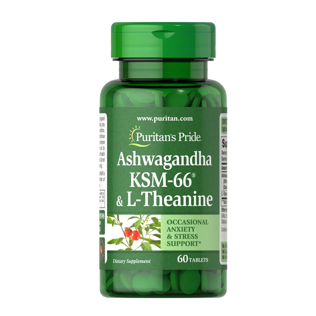 Puritan's Pride  Ashwagandha KSM-66® & L-Theanine / 60 Tablets