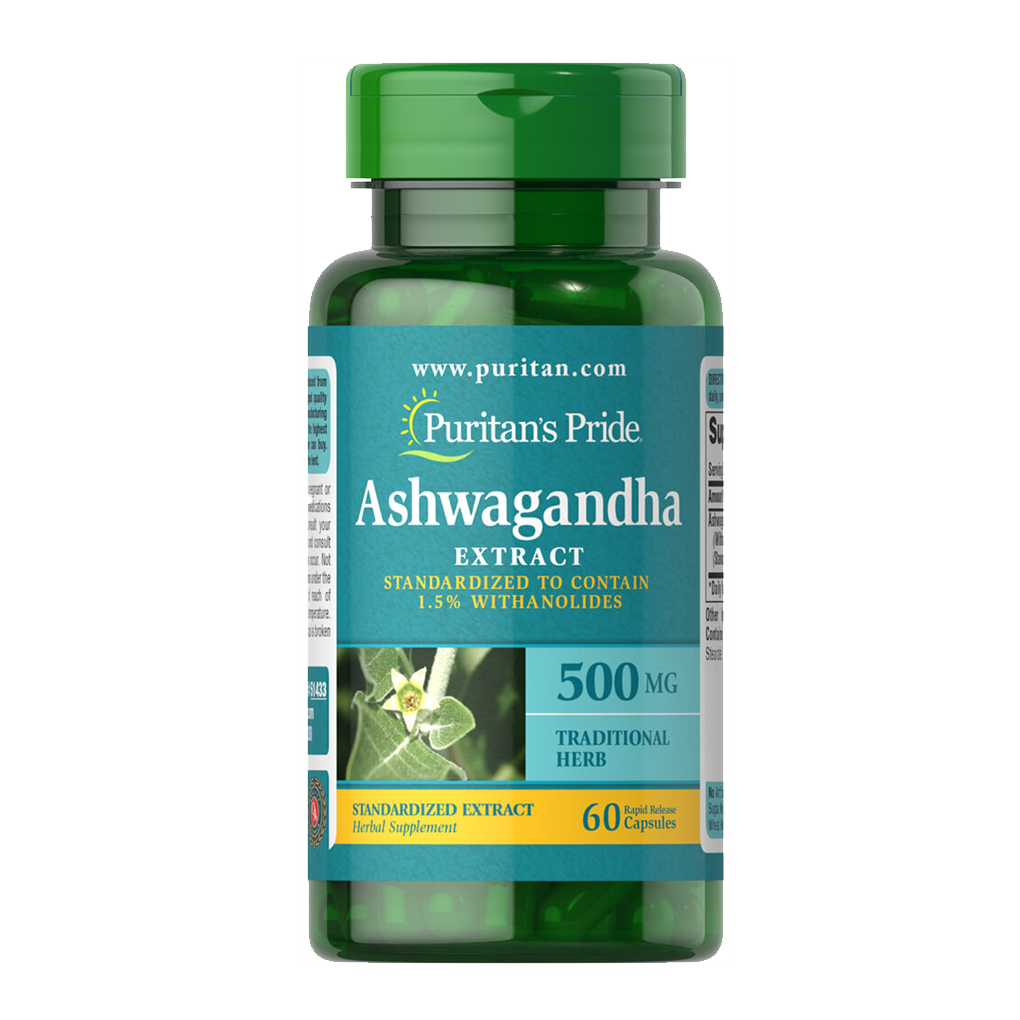 Puritan's Pride Ashwagandha Standardized Extract 500 mg / 60 Capsules
