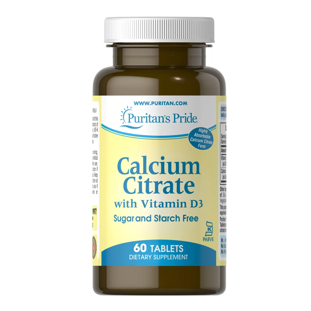 Puritan's Pride  Calcium Citrate with Vitamin D 1000 mg/600 IU  - 60 Tablets