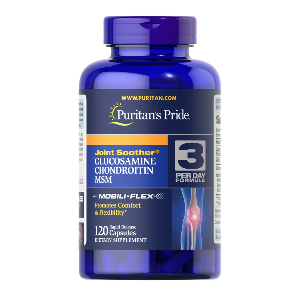 Puritan's Pride Double Strength Glucosamine, Chondroitin & MSM Joint Soother® / 120 Capsules