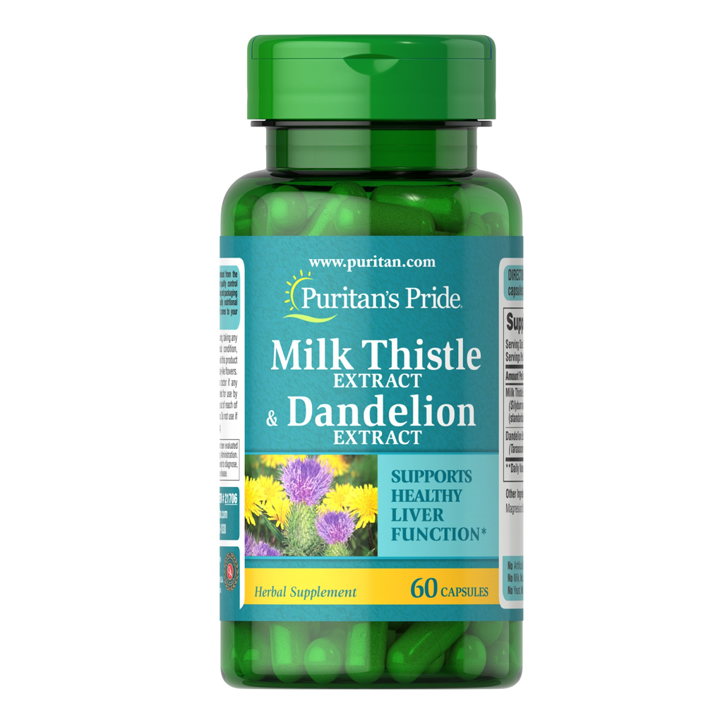 Puritan's Pride  Milk Thistle & Dandelion Extract / 60 Capsules