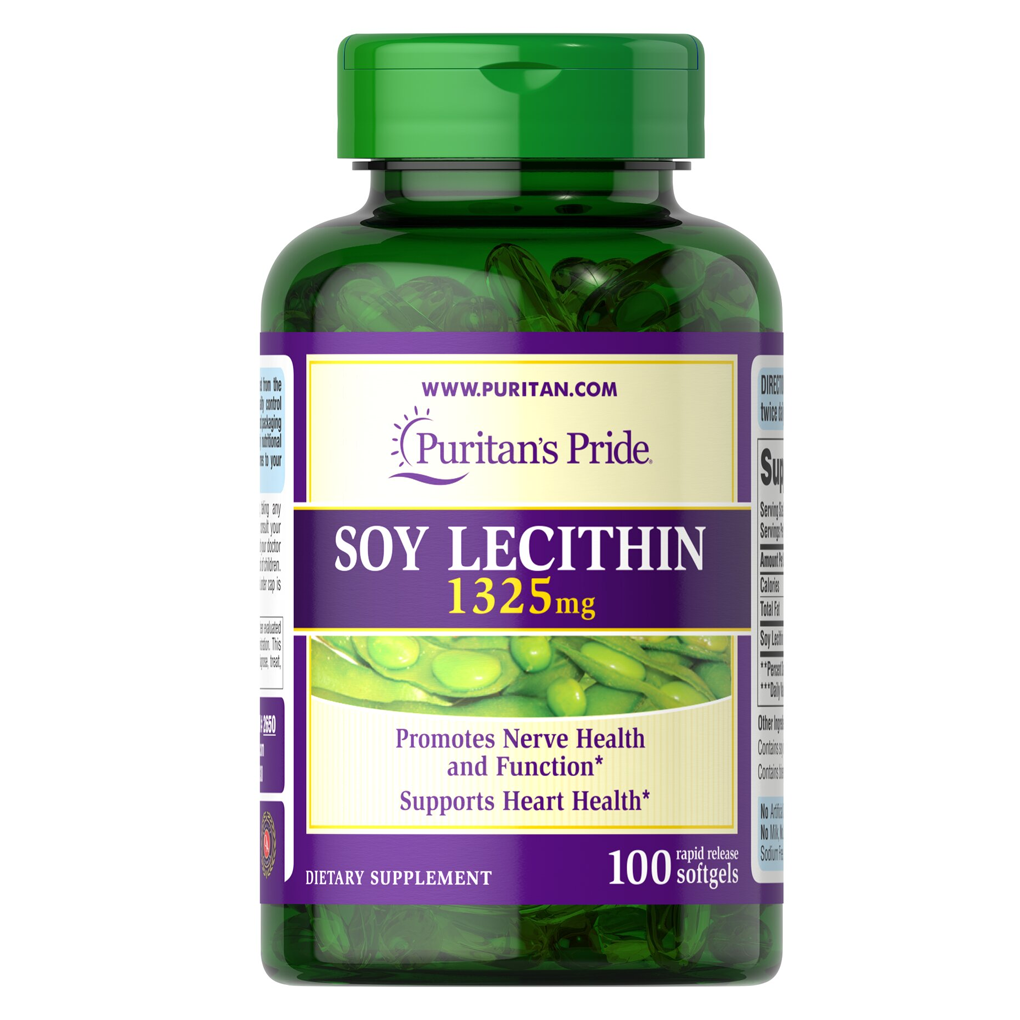 Puritan's Pride Soy Lecithin 1325 mg. / 100 Softgels