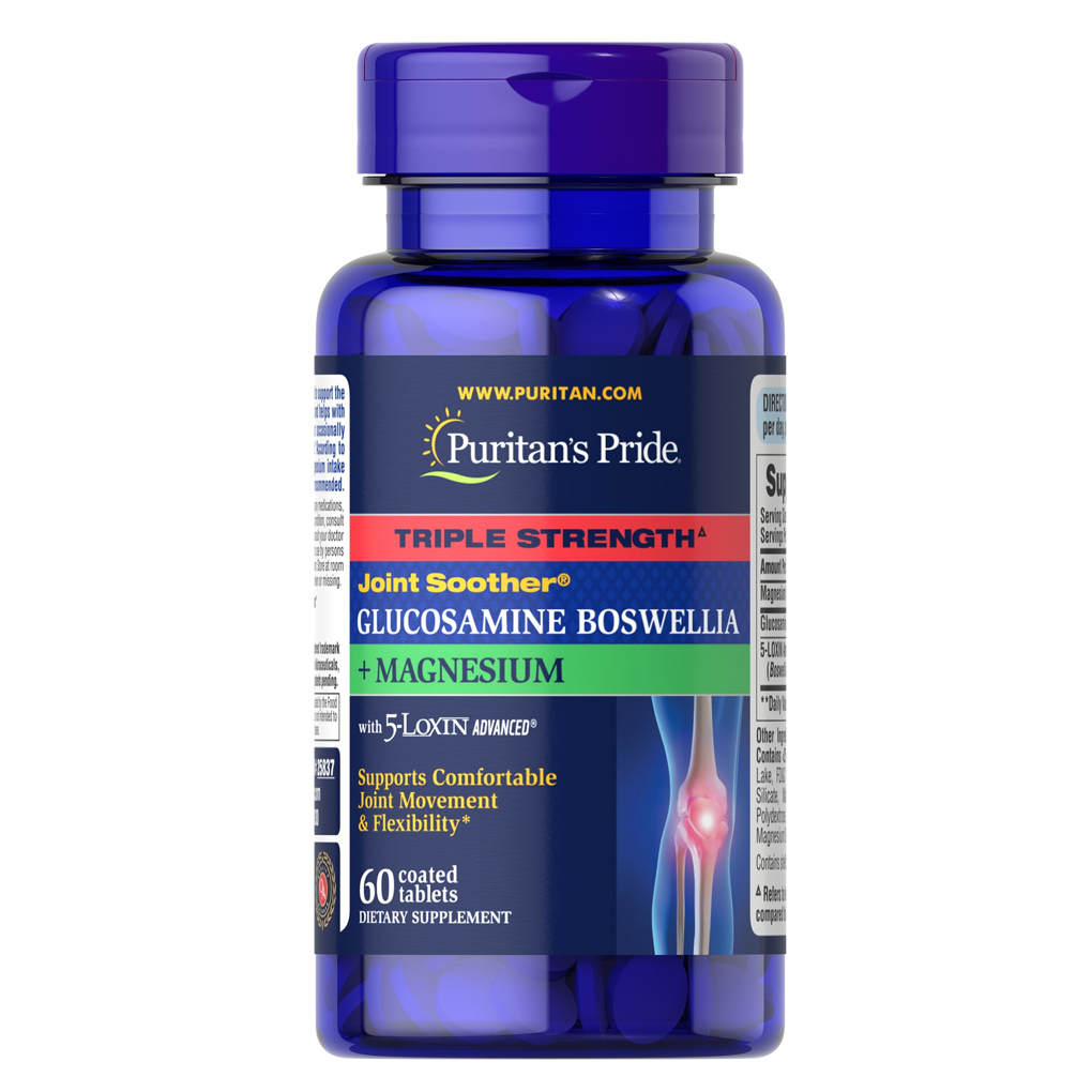 Puritan's Pride  Triple Strength Joint Soother® Glucosamine Boswellia + Magnesium / 60 Tablets