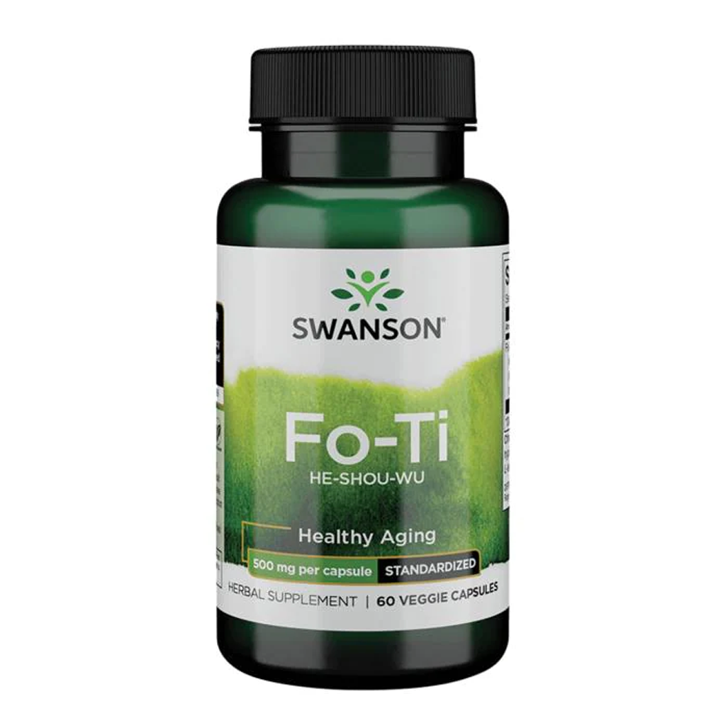 Swanson Superior Herbs Fo-Ti Extract He-Shou-Wu 500 mg / 60 Veg Caps [Standardized to minimum 2% tetrahydroxystilbene-glucoside]