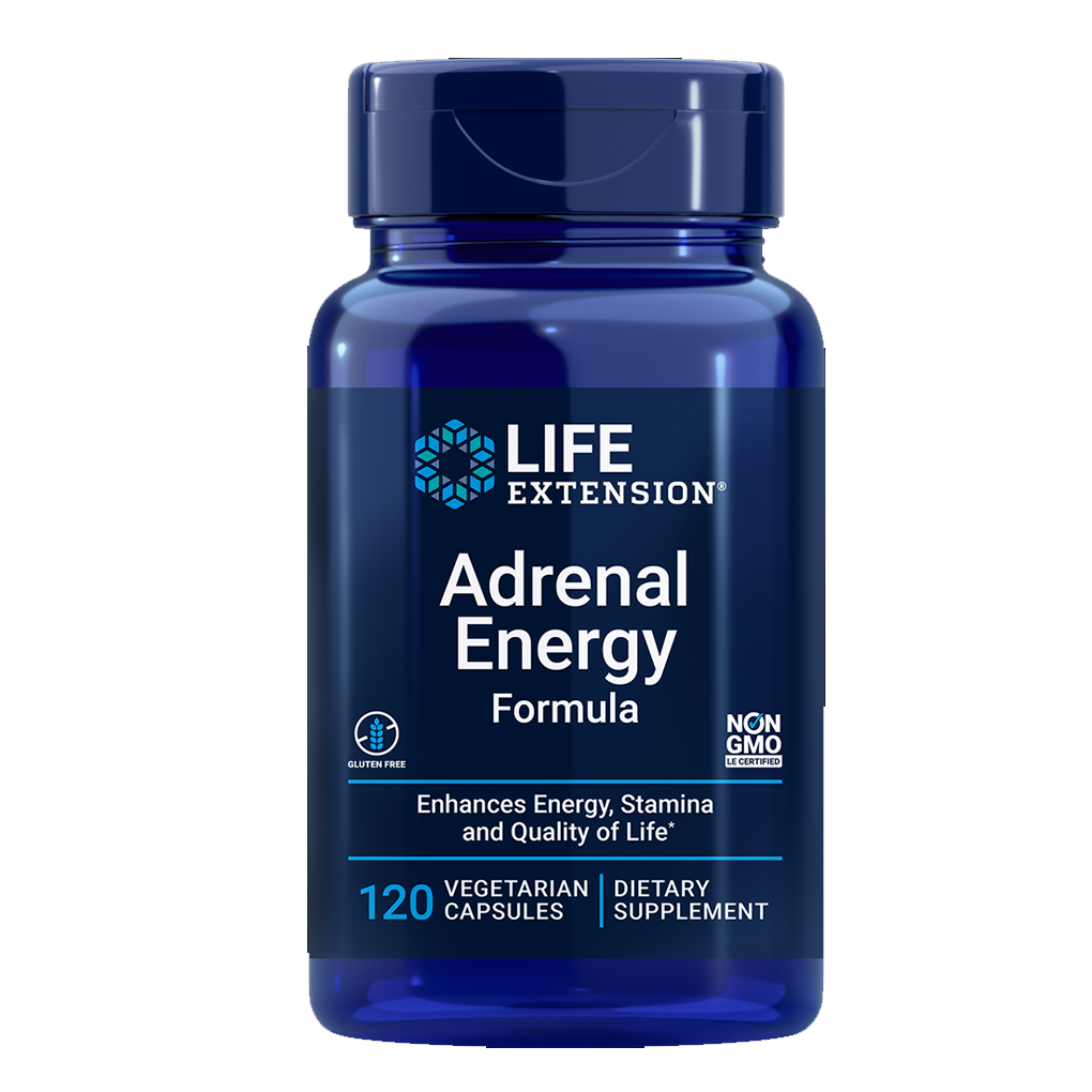 Life Extension Adrenal Energy Formula / 120 Vegetarian Capsules