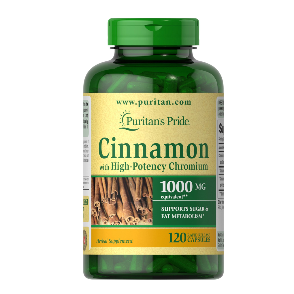 Puritan’s Pride Cinnamon Complex with High Potency Chromium 1000 mg / 120 Capsules