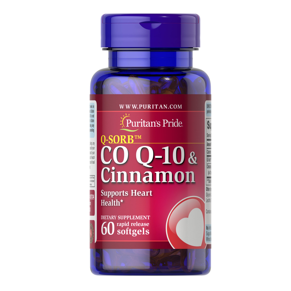 Puritan's Pride Q-SORB™ Co Q-10 & Cinnamon 120 mg/1000 mg Size / 60 Softgels