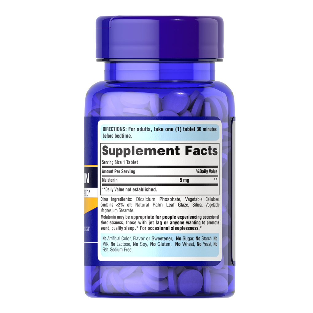 Puritan's Pride Melatonin 5 mg / 120 Easy To Swallow Coated Tablets