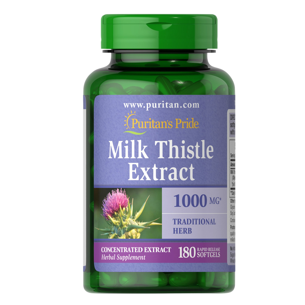 Puritan’s Pride Milk Thistle 4:1 Extract 1000 mg (Silymarin)/ 180 Softgels