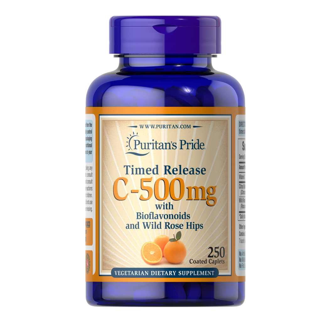 Puritan's Pride Vitamin C-500 mg Protective Bioflavonoids & Wild Rose Hips Time Release 500 mg / 250 Caplets