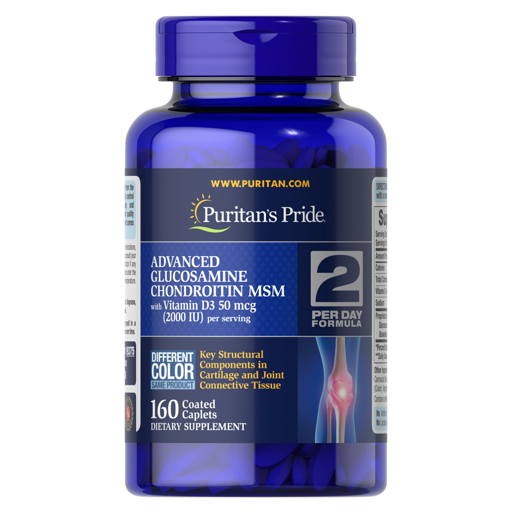 Puritan's Pride Triple Strength Glucosamine Chondroitin with Vitamin D3 / 160 Caplets