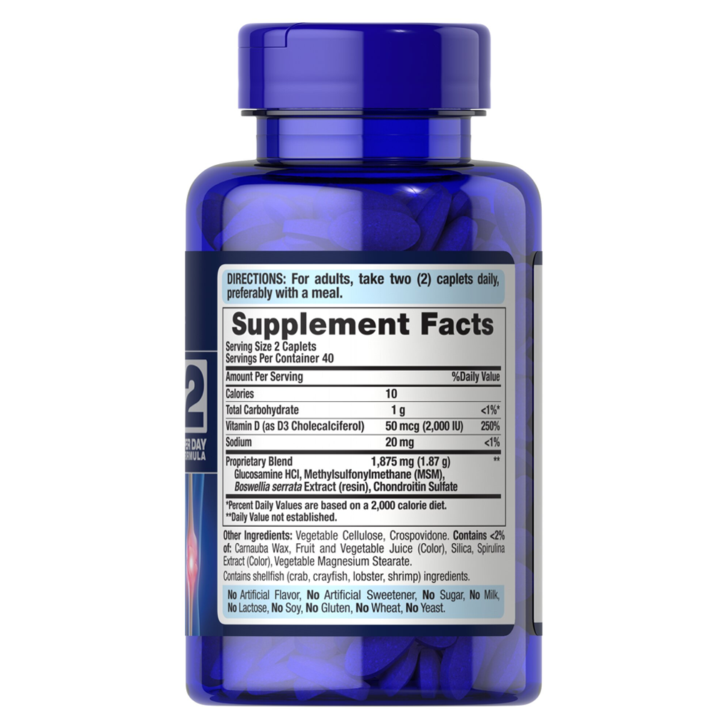 Puritan's Pride Triple Strength Glucosamine Chondroitin with Vitamin D3 / 80 Caplets