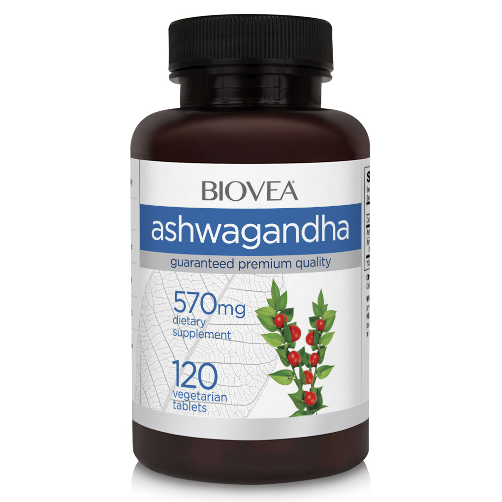 BIOVEA  ASHWAGANDHA 570 mg / 120 Vegetarian Tablets