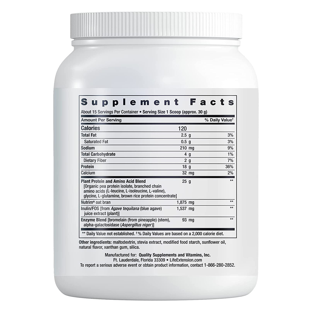 Life Extension Wellness Code® Plant Protein Complete & Amino Acid Complex (Vanilla) / 450 grams.