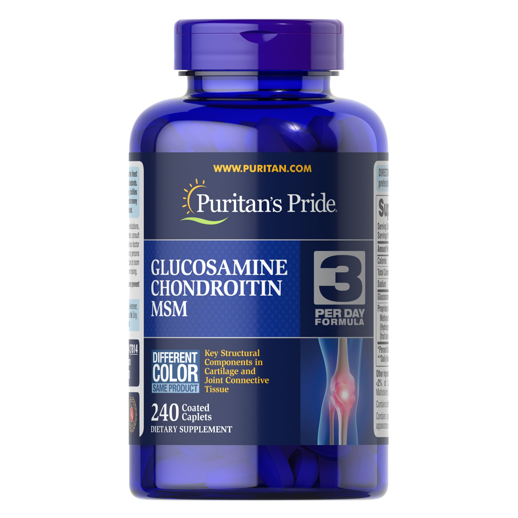 Puritan's Pride Double Strength Glucosamine, Chondroitin & MSM Joint Soother® / 240 Caplets