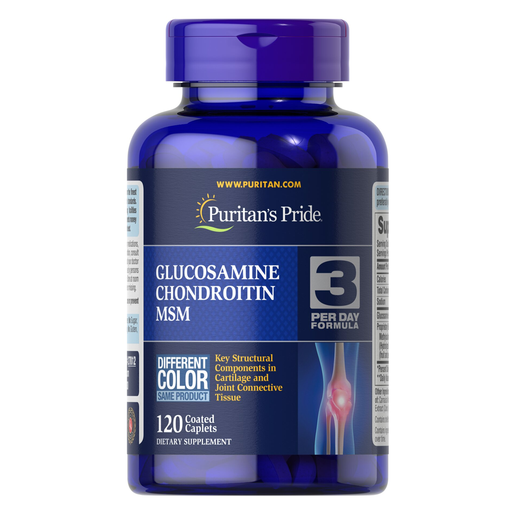 Puritan's Pride Double Strength Glucosamine, Chondroitin & MSM Joint Soother® / 120 Caplets