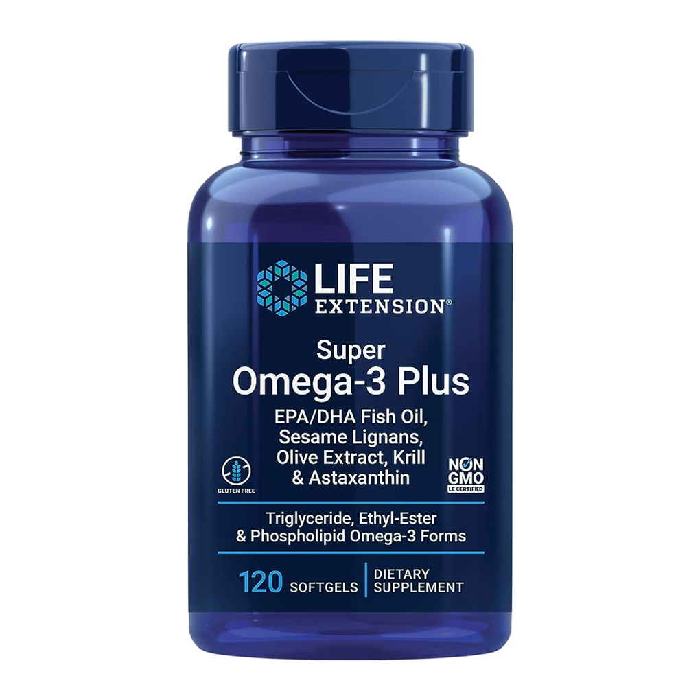 Life Extension Super Omega-3 Plus EPA/DHA Fish Oil, Sesame Lignans, Olive Extract, Krill & Astaxanthin / 120 Softgels