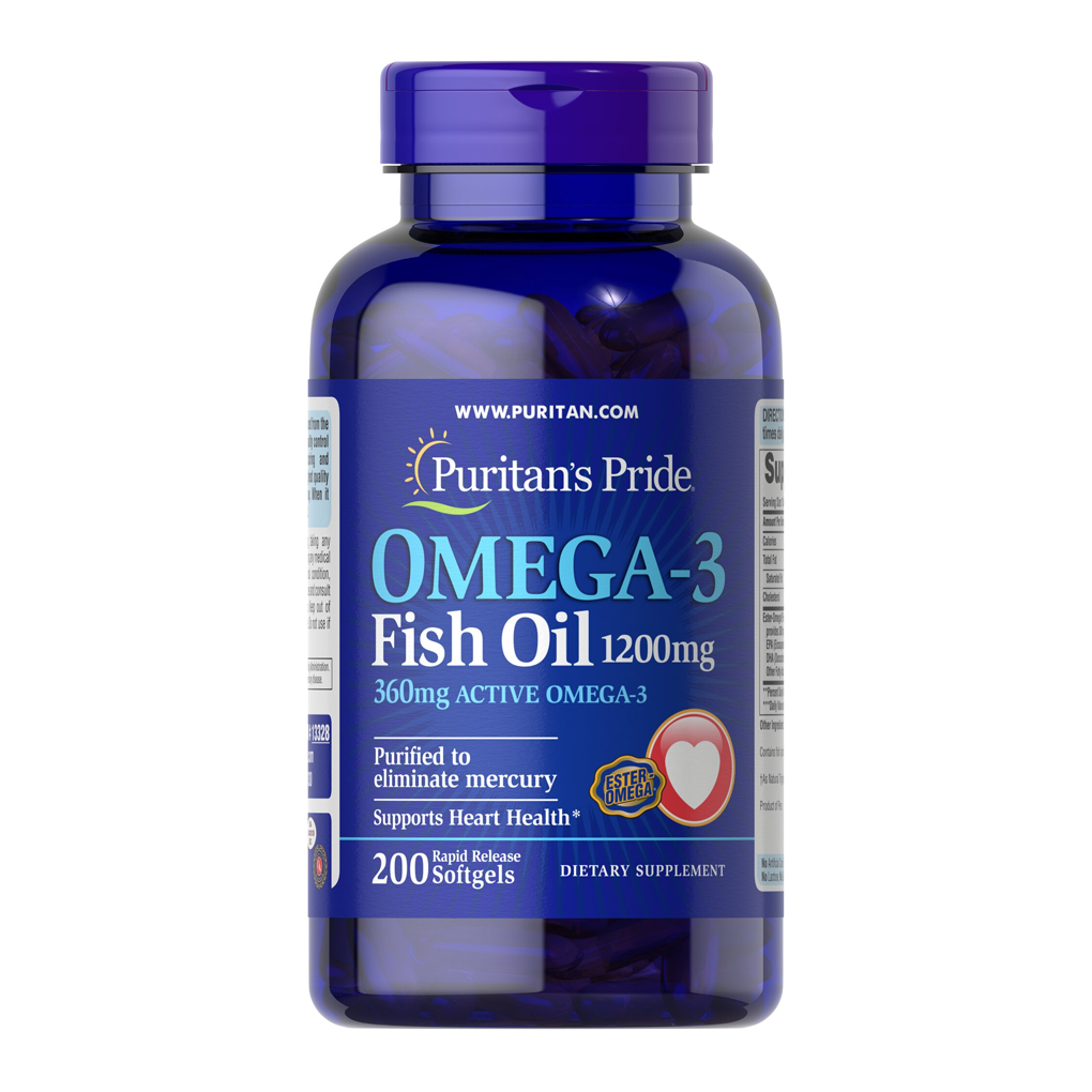 Puritan's Pride Omega-3 Fish Oil 1200mg / 200 Softgels