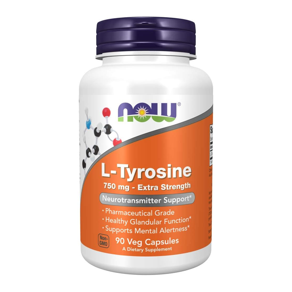 Now Foods L-Tyrosine 750 mg / 90 Veg Capsules