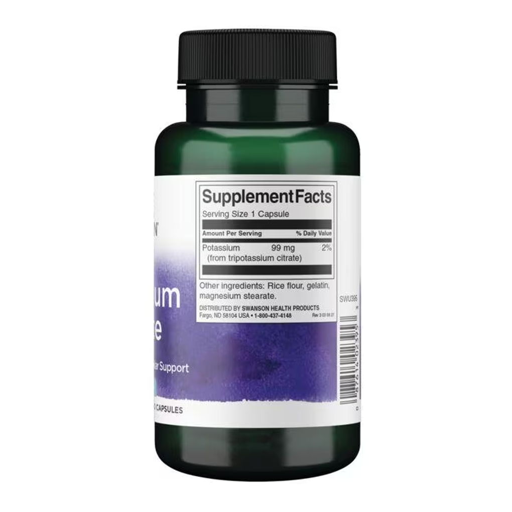 Swanson Ultra  Potassium Citrate 99 mg / 120 Capsules