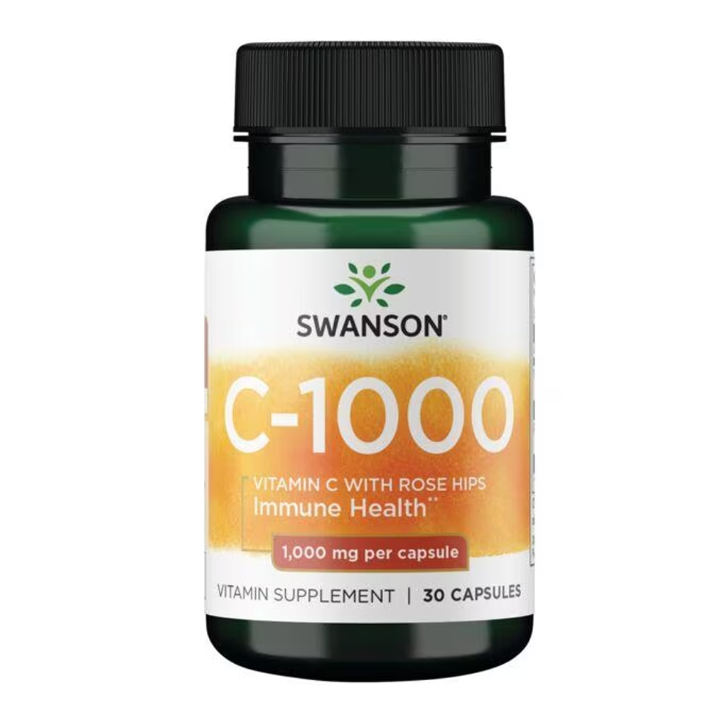 Swanson Premium  Vitamin C with Rose Hips 1,000 mg / 30 Capsules