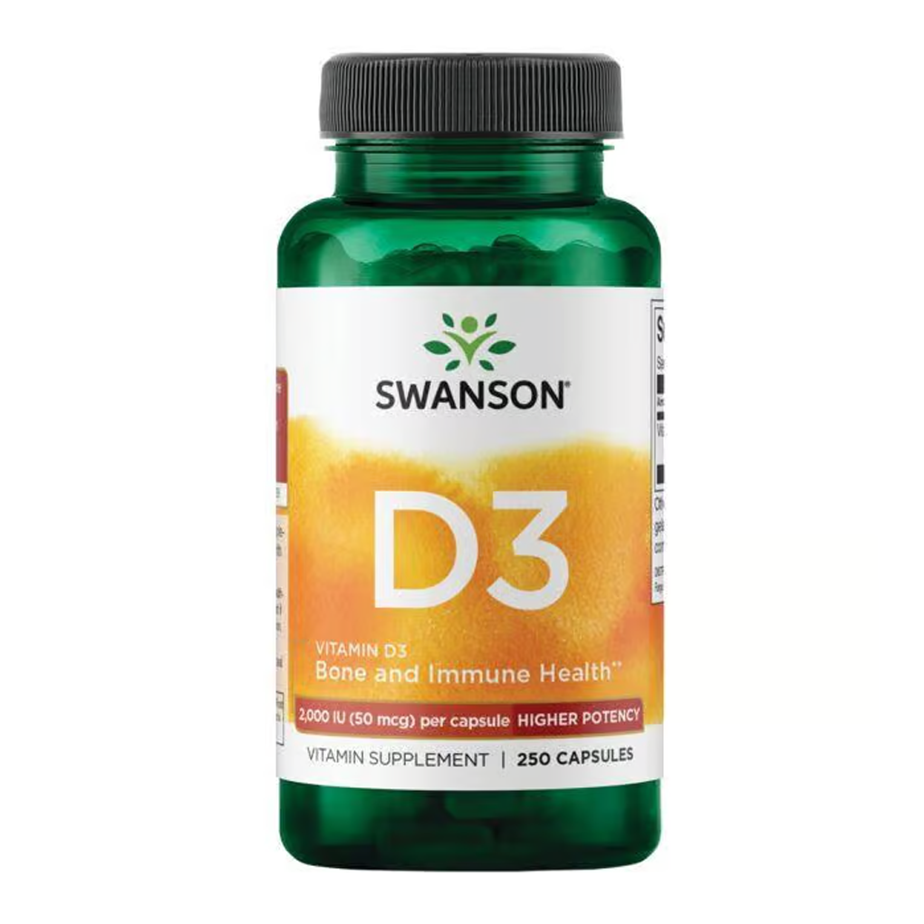 Swanson, Vitamin D3, High Potency, 50 mcg (2,000 IU) / 250 Capsules