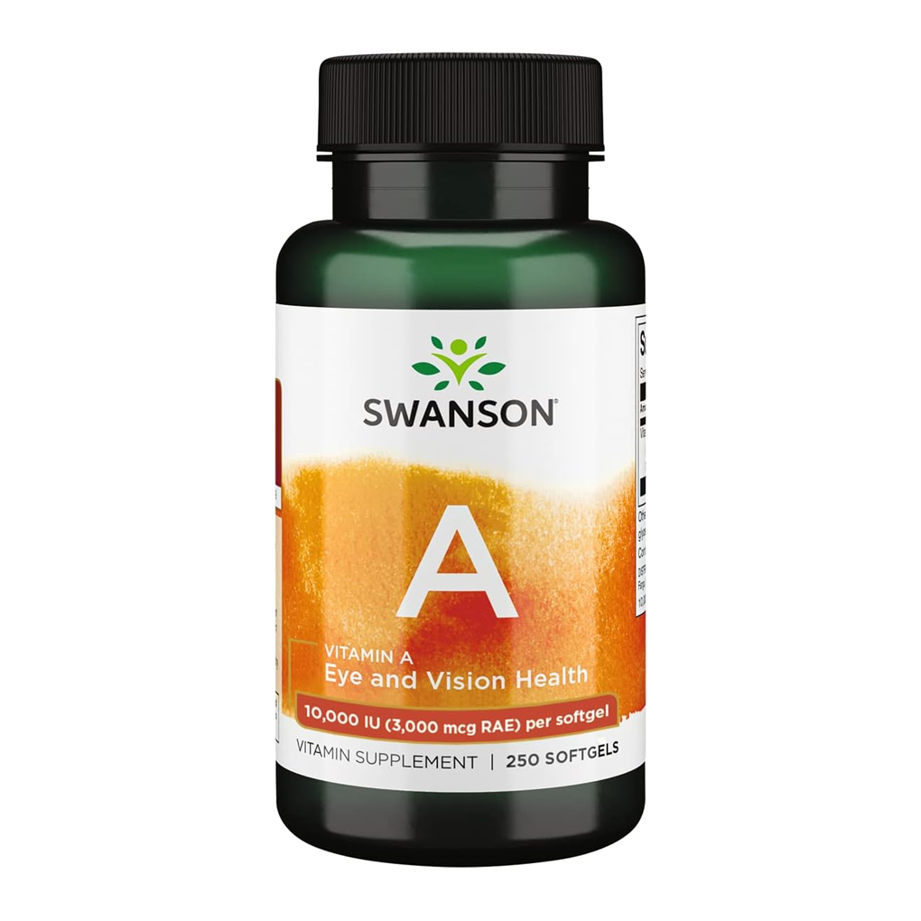 Swanson Premium Vitamin A -10,000 IU (3,000 mcg RAE) / 250 Softgels