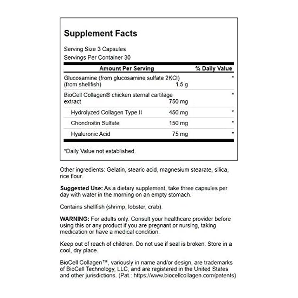 Swanson Premium Glucosamine & Collagen Type II - Featuring BioCell Collagen / 90 Capsules