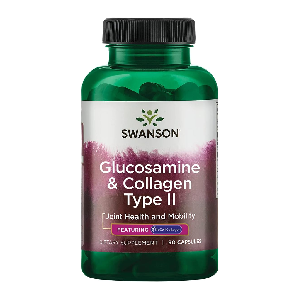 Swanson Premium Glucosamine & Collagen Type II - Featuring BioCell Collagen / 90 Capsules