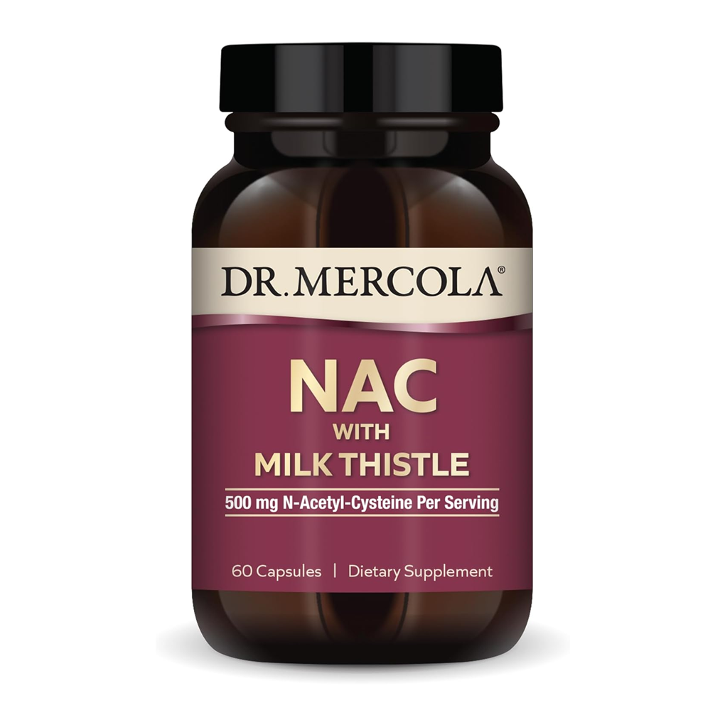 Dr. Mercola, NAC with Milk Thistle / 180 Capsules