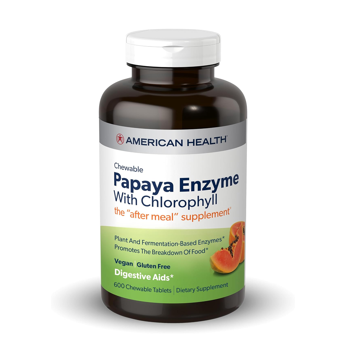 American Health, Papaya Enzyme with Chlorophyll / 600 Chewable Tablets American Health, Papaya Enzyme with Chlorophyll / 600 Chewable Tablets