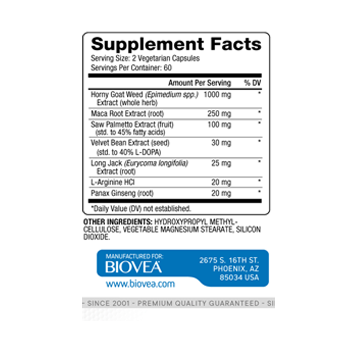 BIOVEA HORNY GOAT WEED PLUS (with MACA) / 120 Vegetarian Capsules BIOVEA HORNY GOAT WEED PLUS (with MACA) / 120 Vegetarian Capsules