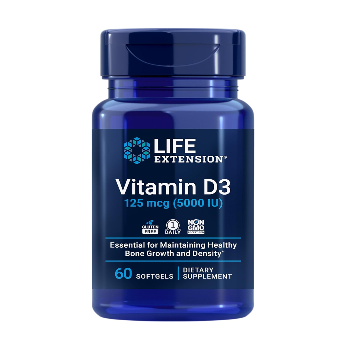 Life Extension Vitamin D3 - 125 mcg (5000 IU) / 60 Softgels Life Extension Vitamin D3 - 125 mcg (5000 IU) / 60 Softgels