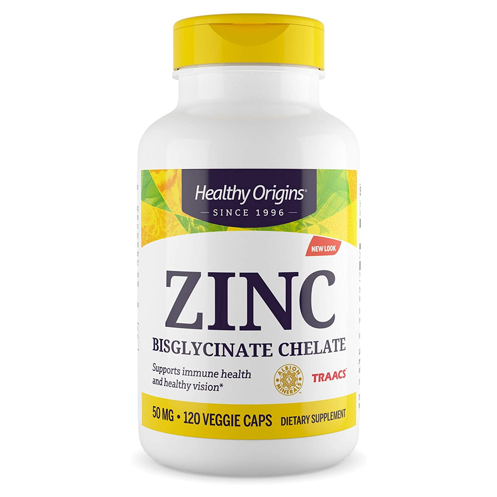 Healthy Origins Zinc Bisglycinate Chelate 50 mg / 120 Veggie Caps