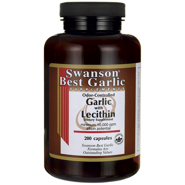 Swanson Best Garlic  with Lecithin – 600/380 mg – 200 Caps.
