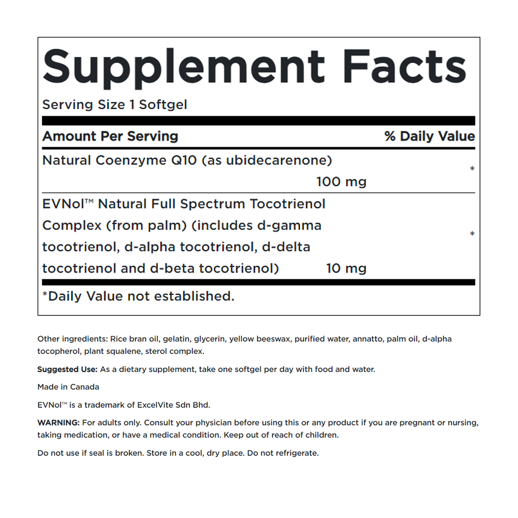 Swanson Ultra CoQ10 100 mg with 10 mg Tocotrienols 100/10 mg - 60 Sgels