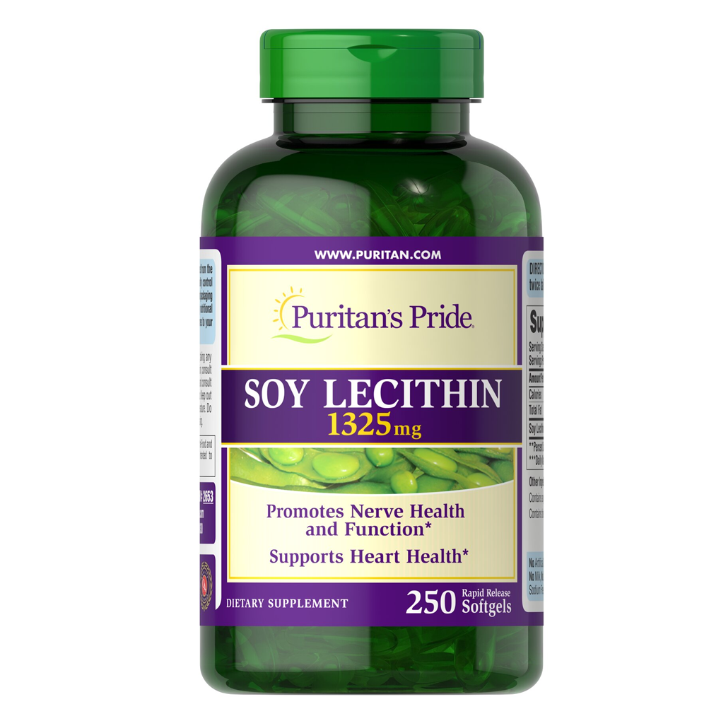 Puritan's Pride Soy Lecithin 1325 mg / 250 Rapid Release Softgels